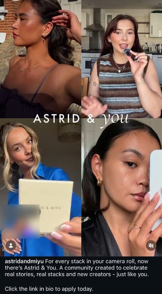 Astrid and Miyu feed post announcing Astrid and You
